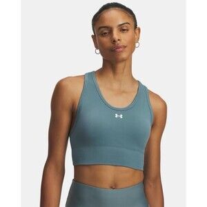 Under Armour Vanish Seamless Mid Sports Bra Jasper Blue Large